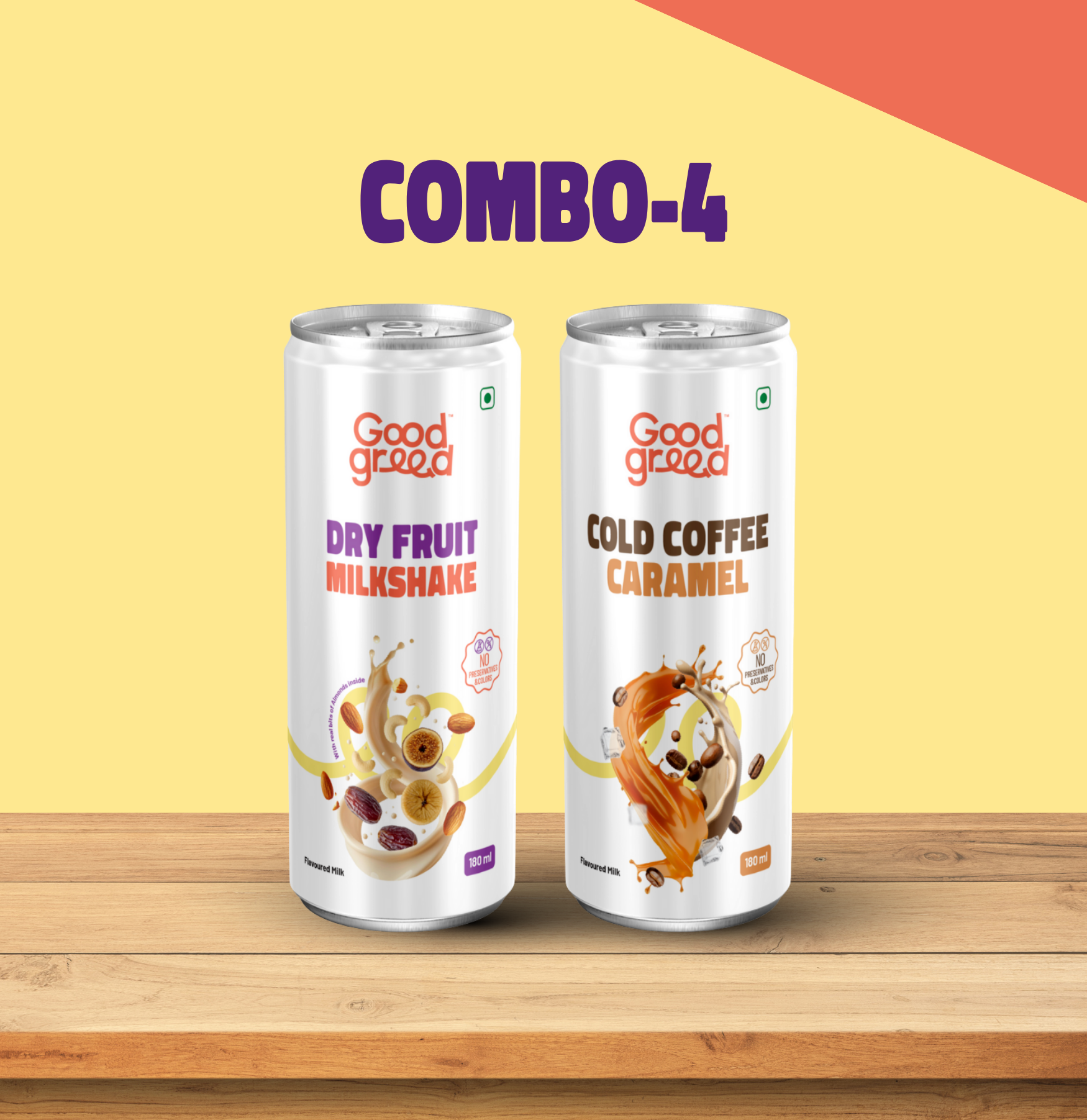 <p>Dry Fruit Milk Shake 180ML and Cold Coffee Caramel 180ML</p>